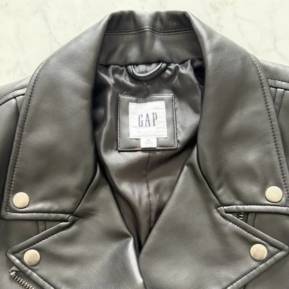 GAP Vegan-Leather Moto Jacket - Picture 5 of 8